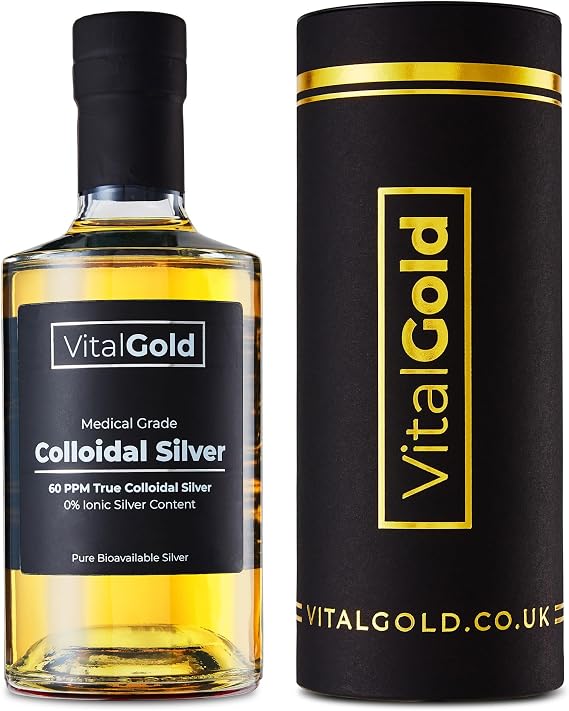 True Colloidal Silver 60 PPM - Free from Ionic Silver - 500ml Glass Bottle