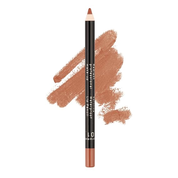 Radiant Professional Waterproof Long Lasting Lip Liner, 01 CARAMEL