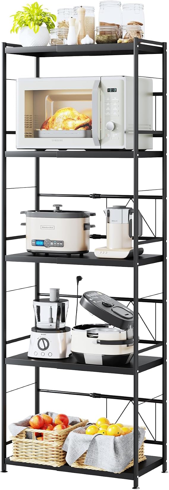 NETEL 5 Tier Expandable Microwave Shelf, Metal Microwave stand Countertop