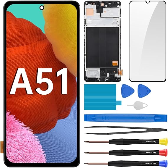 for Samsung Galaxy A51 Screen Replacement with Frame LCD
