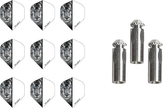 iFlight Ruthless 3 Sets of Standard Dart Flights Plus 1 Set of 3 Aluminum Dart Flight Protectors (Tiger)