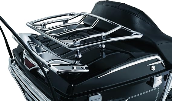 Kuryakyn 7159 Motorcycle Accessory: Multi-Rack Adjustable Trunk Luggage/Storage Rack with Corner Loops, Universal Fit for Tour Trunk Motorcycles, Chrome