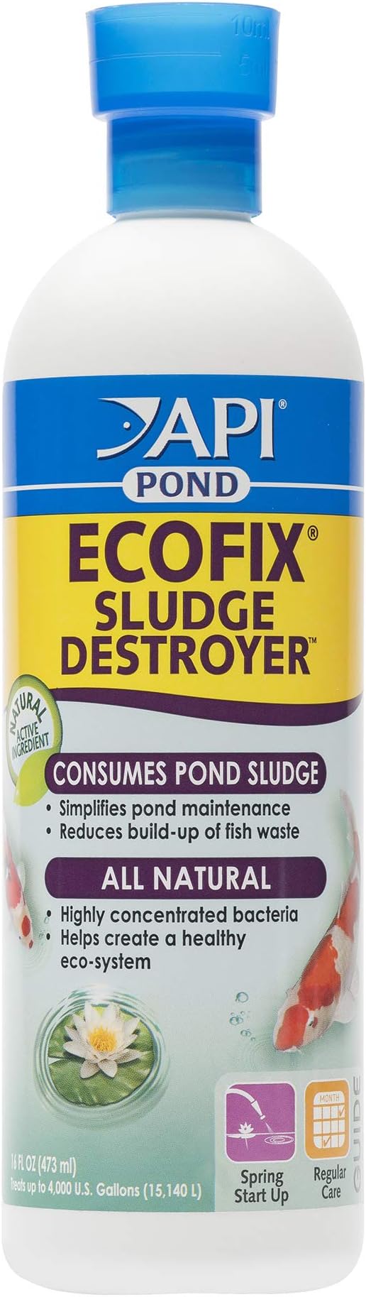 API Ecofix Sludge Destroyer and Water Clarifier, Safe for Pets When Used as Directed, 473 ml Bottle
