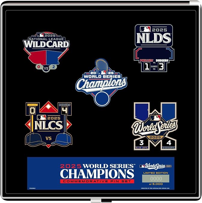 2025 Los Angeles World Series Champions 5-Piece Boxed Lapel Pin Set - Limited Edition