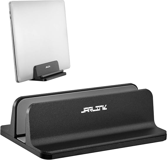 JARLINK Vertical Laptop Stand, Adjustable Aluminum Desktop Holder, Black