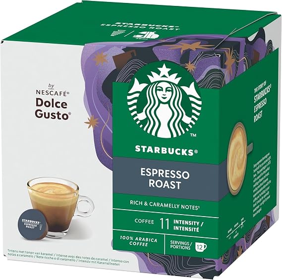 NESCAFE Dolce Gusto Starbucks Espresso Dark Roast Coffee Pods x12 (Pack of 1)