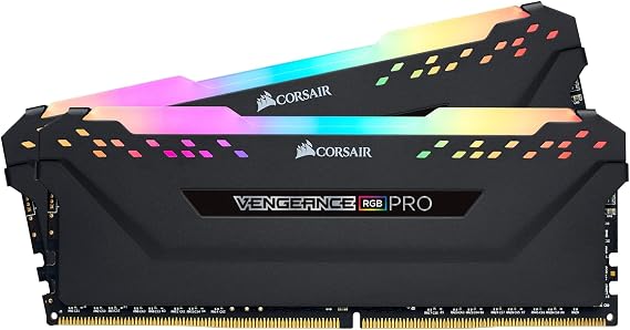 CORSAIR VENGEANCE RGB PRO DDR4 RAM 16GB (2x8GB) 3600MHz CL18-22-22-42 1.35V Intel AMD Desktop Computer Memory - Black (CMW16GX4M2D3600C18)