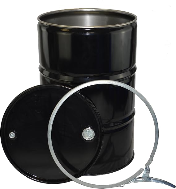 ITP Packaging 210 Litre Open Top Steel Storage Barrel