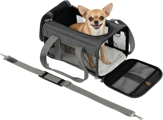 Sherpa Original Deluxe Travel Pet Carrier, Airline Approved &  On Board - Charcoal Gray, Small