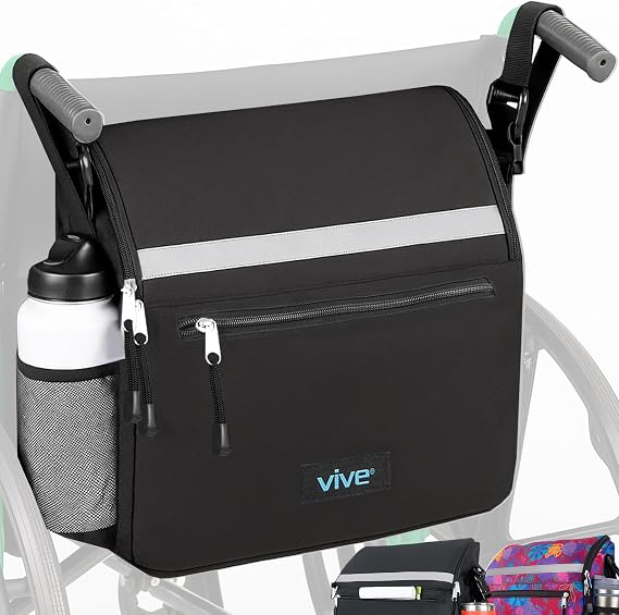 Vive Wheelchair Backpack - Premium Bag with Cup Holder for Seniors & Adults