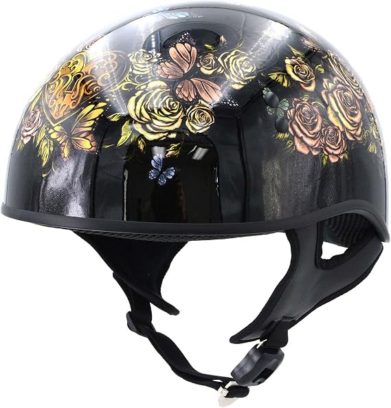 Hot Leathers Advanced Motorcycle DOT Skull Cap Classic Half Helmets Biker HLD HLT