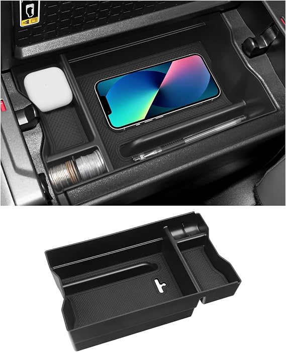 Center Console Organizer Tray Compatible with Toyota 2026 RAV4 LE SE XLE XSE Limited Hybrid Accessories ABS Plastic Material Armrest Secondary Storage Box