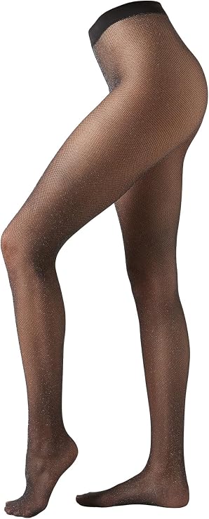 CALZEDONIA 50 Denier Fishnet Tights with Glitter