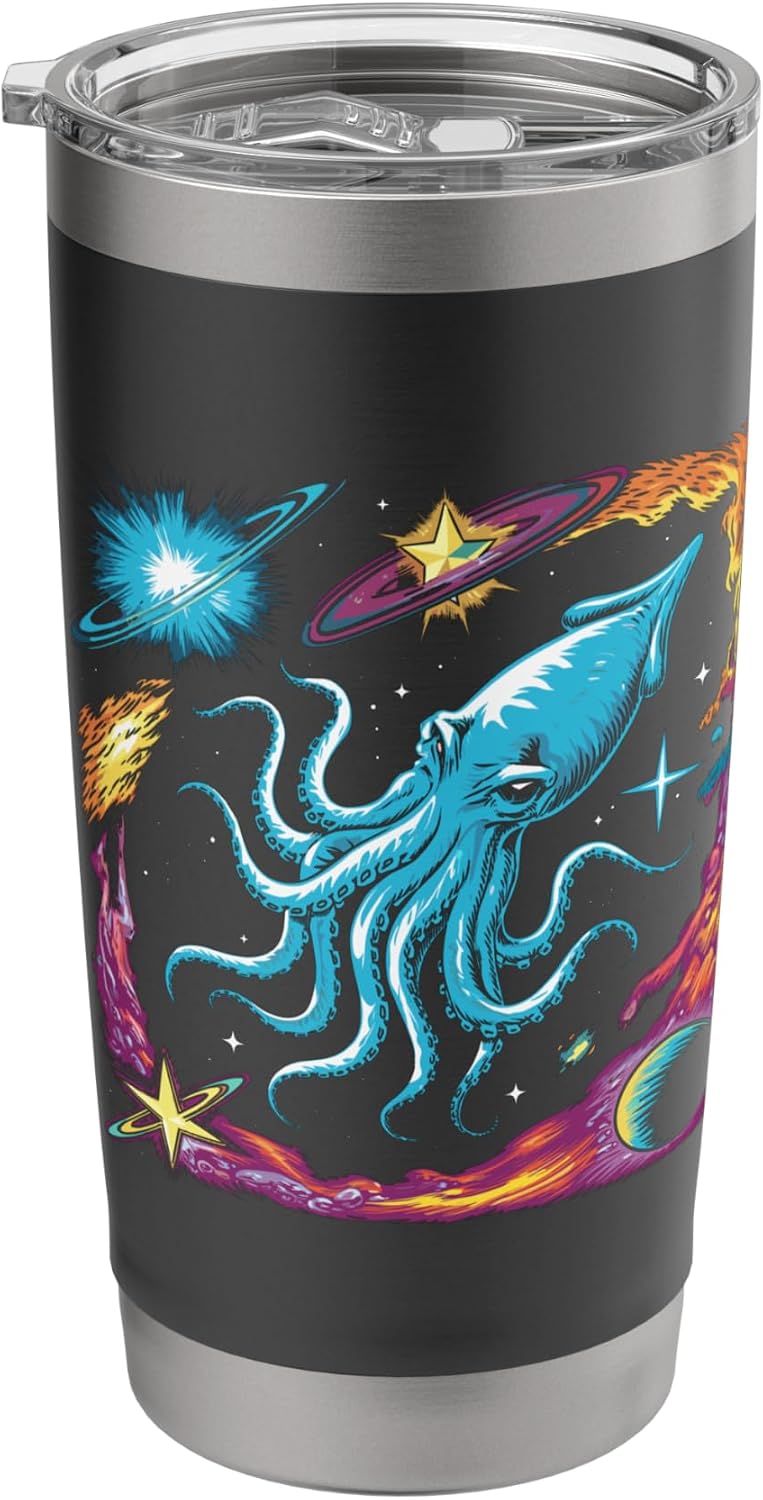 Squid Space Astronaut Fish Animal Biologist Ocean Squid Stainless Steel Insulated Tumbler