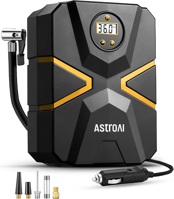 AstroAI S1 Tire Inflator Portable Air Compressor 12V DC with Digital Gauge