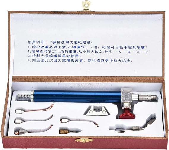 ZJchao Jewelry Torch Kit with 5 Tips, Mini Oxygen Torch for Welding Soldering, Micro Torch for Jewelry Making & Repair
