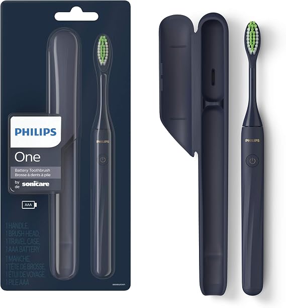 Philips One by Sonicare Battery Toothbrush, 1 Brush Head, Midnight Blue