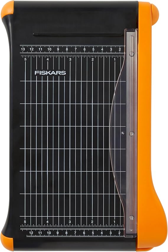 Fiskars Recycled Bypass Guillotine Paper Cutter - 9" Cut Length - Craft Paper, Cardstock and Photo Trimmer - Suitable for Traveling - Self-Sharpening Blade