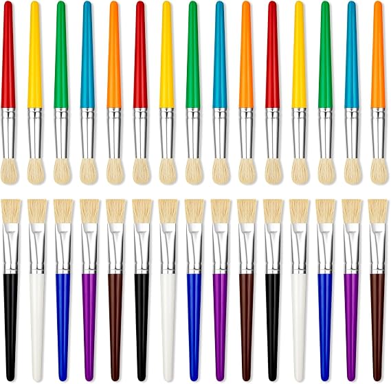 YGAOHF 30 Pcs Paint Brushes for Kids, Big Chubby Kids Toddler Paint Brushes