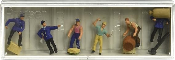 Preiser 10016 Delivery Men with Loads Package(6) HO Model Figure