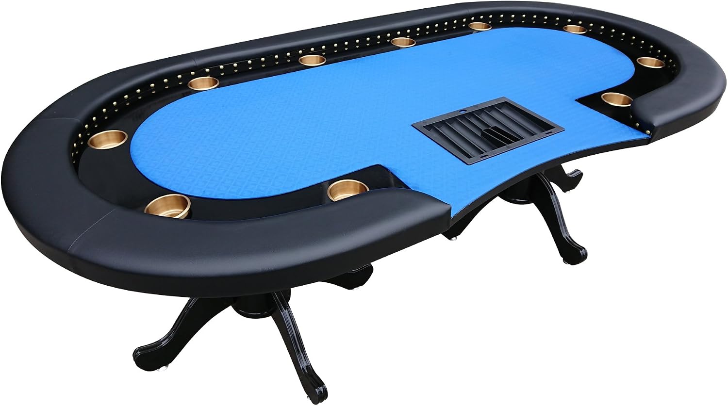 IDS EVO Poker Table for 10 Players 94 x 47 Inch Rivet Speed Cloth 350 Chip Dealer Tray Clawfoot