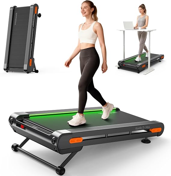 Vitalwalk Walking Pad treadmill with Wide Belt and Auto Incline, Heavy-Duty Under Desk Treadmill for Home and Office, Quiet Operation, Vertical Storage for Small Spaces