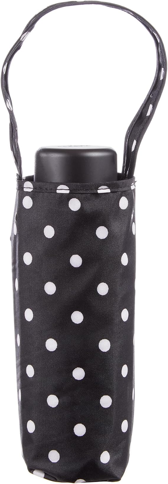 Totes Micro Mini Manual Compact Umbrella, NeverWet technology, Colorful dots on black, 38" arc Coverage