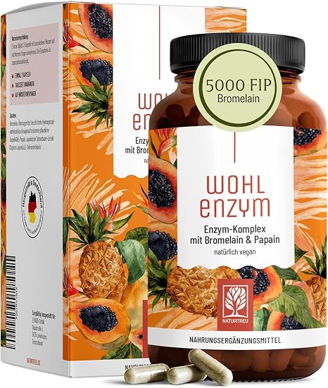 Naturtreu Enzyme Complex with 801 mg Bromelain (5000 F.I.P) Papain Rutin