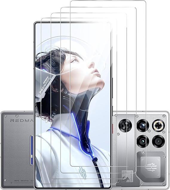 GIOPUEY [4 Pack Screen Protector Compatible with Nubia Red Magic 11 Pro/11S Pro, High Transmittance Glass, Scratch Resistant, Case Friendly, OilProof, Tempered Glass