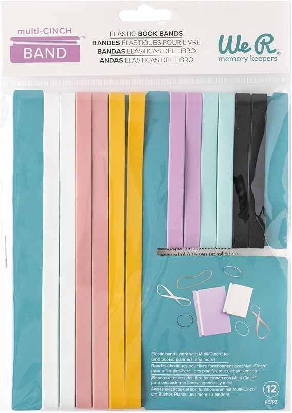 We R Memory Keepers Cinch Elastic Binding Bands 12-Pack