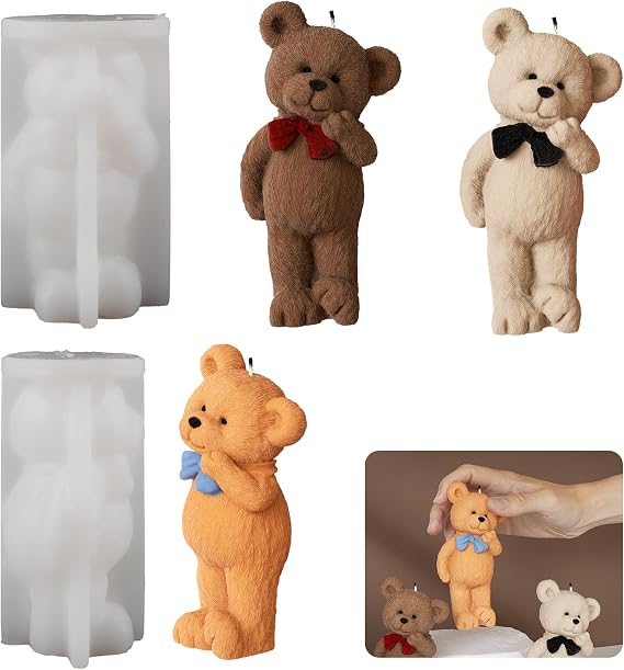 Bear Mold - Animal & Candle Making Molds, Silicone Resin Casting Molds for Home Decor