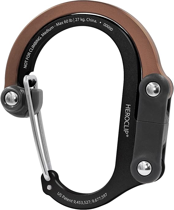 Gear AID HEROCLIP 360 Swivel Carabiner Gear Clip and Hook (Medium) for Camping, Backpack, Suitcases and Garage Organization