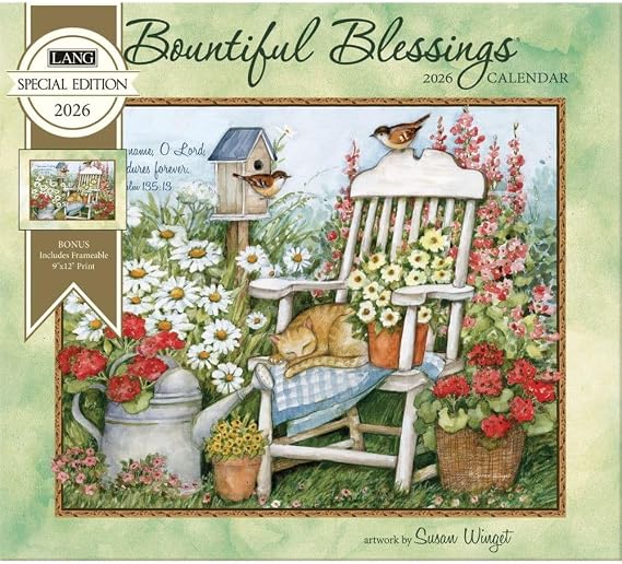 Lang, Bountiful Blessings Special Edition 2026 Wall Calendar by Susan Winget, 13.4'' X 12'', 12-Month Calendar with Stapled Binding