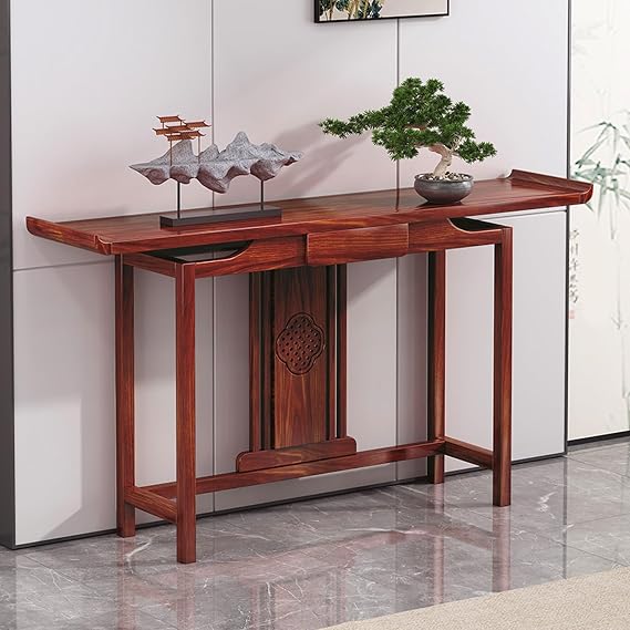 Solid Wood Console Table with Drawers - Minimalist Entryway & Sofa Table for Hallway, Living Room - Stylish 80x31x82cm (31.5x12.2x32.3in) Altar Table