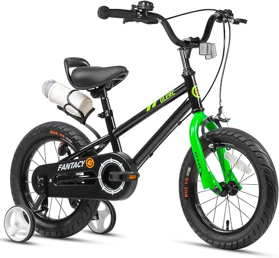 Glerc Fantacy 12 14 16 18 20 Inch Kids Bike for 2-14 Years Old Boys Girls Bicycles with Water Bottle Holder & Stabilisers & Bell, Multiple Colors