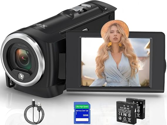 Camcorder Video Camera QHD 2.7K 56MP 16X Digital Zoom Vlogging Camera