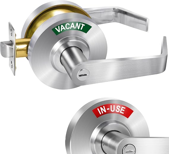 Commercial Bathroom Door Handle | Vacant Occupied Bathroom Lock for Public Restroom |Occupied Door Handle for Office/Restaurant/Hospital/Gym,ANSI Commercial Grade 2