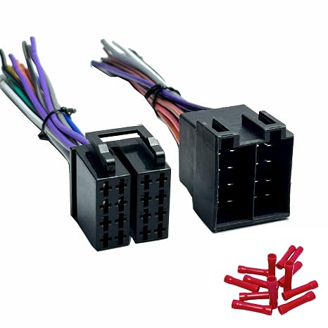 16 Pin Male&Female Radio Wiring Harness Adapter for 2004-2021 Freightliner, 2004-2016 Volvo Peterbilt, ISO Car Radio Stereo Wiring Harness Replacement for Kenwo/od Kenworth JVC Pioneer Sony Android