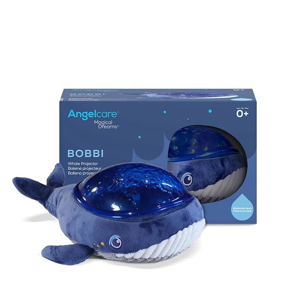 Angelcare Bobbi Whale, Baby Night Light Projector, Sleep Soother