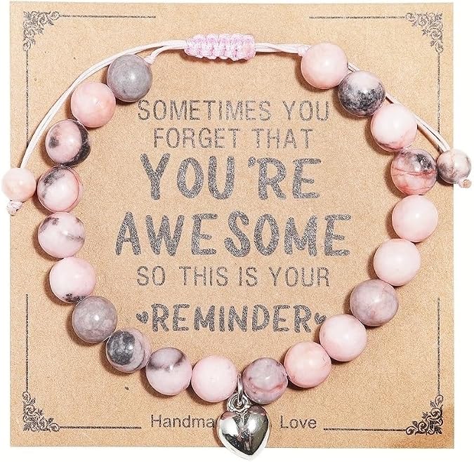 Inspirational Bracelets for Women Natural Stone Healing Relaxation Chakra Bracelet Gifts for Birthday Christmas Mothers day Valentines Thanksgiving Teacher Appreciation Gifts for Her Mom Best Friend Sister Men