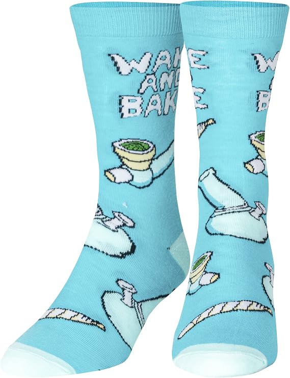 Crazy Socks - Cheech & Chong Retro Smoke Crew Socks, Size Large
