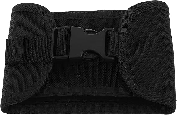 Scuba Diving Weight Belt Pocket with Quick Release Buckle, Adjustable Side Mount Nylon Trim Weight Bag 2-3kg Capacity for Men and Women Freediving Accessories (Black) Convenient Handled