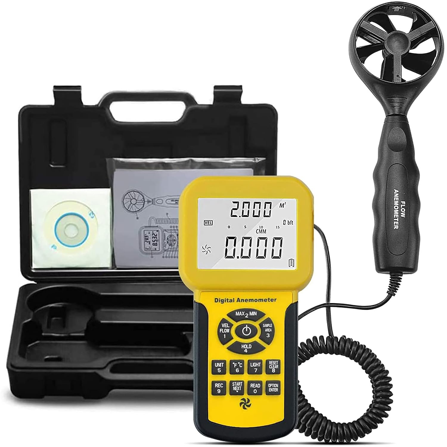 Digital Anemometer Handheld CFM Pro Anemometer HVAC Wind Speed Meter