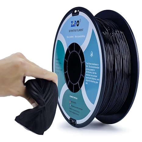 ZIRO TPU Filament 1.75mm, 0.8KG/1.8lbs Spool, Fit Most FDM Printers, Black | Fit for Most FDM 3D Printer, 1.75mm 0.8KG Spool, Dimensional Accuracy +/-0.03mm, Colorful Tpu Filament