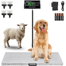 Charmline 1100lbs x 0.2lbs High Accuracy Digital Postal Scale with 41x21 in Large Stainless Steel Platform, Heavy Duty Scale for Dog, Pig, Goat Sheep, Battery & AC Adapter Powered, Slip-Resistant