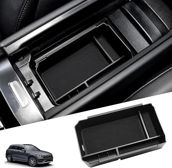 Center Armrest Storage Box Compatible With 2023 2024 Mercedes Benz GLC GLC300 GLC43 AMG Accessories Armrest Storage Box Secondary Insert Tray Not for 2023 GLC Coupe Class...