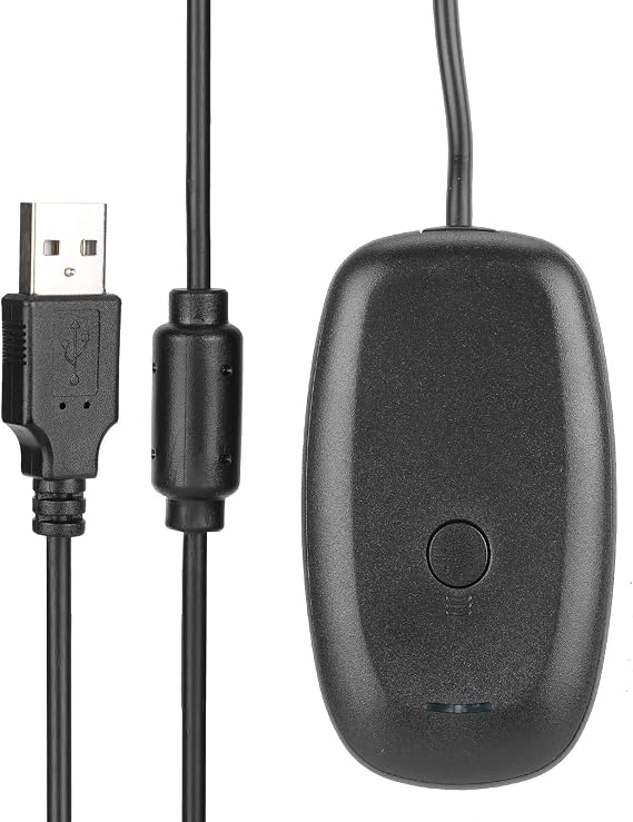 Goshyda PC Receiver Gaming Controller Adapter Console for 360, USB Interface, Sync with up to 4 Controllers and Headsets