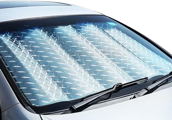 Car Windscreen Sun Shade - Foldable Windscreen Sunshade Umbrella, Waterproof, Windproof, Dustproof, Front Window Sunshades, UV Protector, Heat Protection Keep Your Vehicle Cool, 140 X 70CM