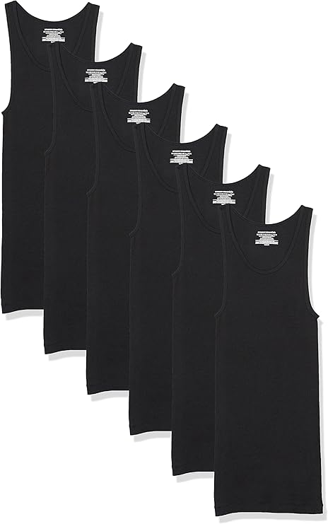 Amazon Essentials Men's Lightweight Tank Undershirts, Pack of 6
