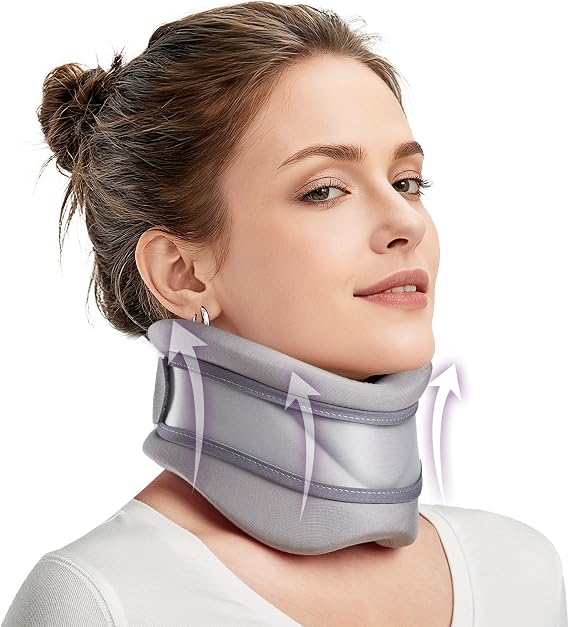 babaka Neck Brace for Neck Pain and Support, Soft Neck Brace Cervical Collar for Women & Men, Neck Support with Support Pad for Sleeping, Relieves Pain and Spine Pressure (L(15"-18.9"))
